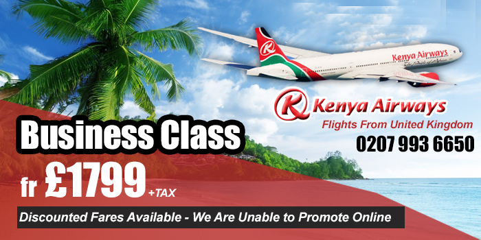 book kemya airways Business Class special fares